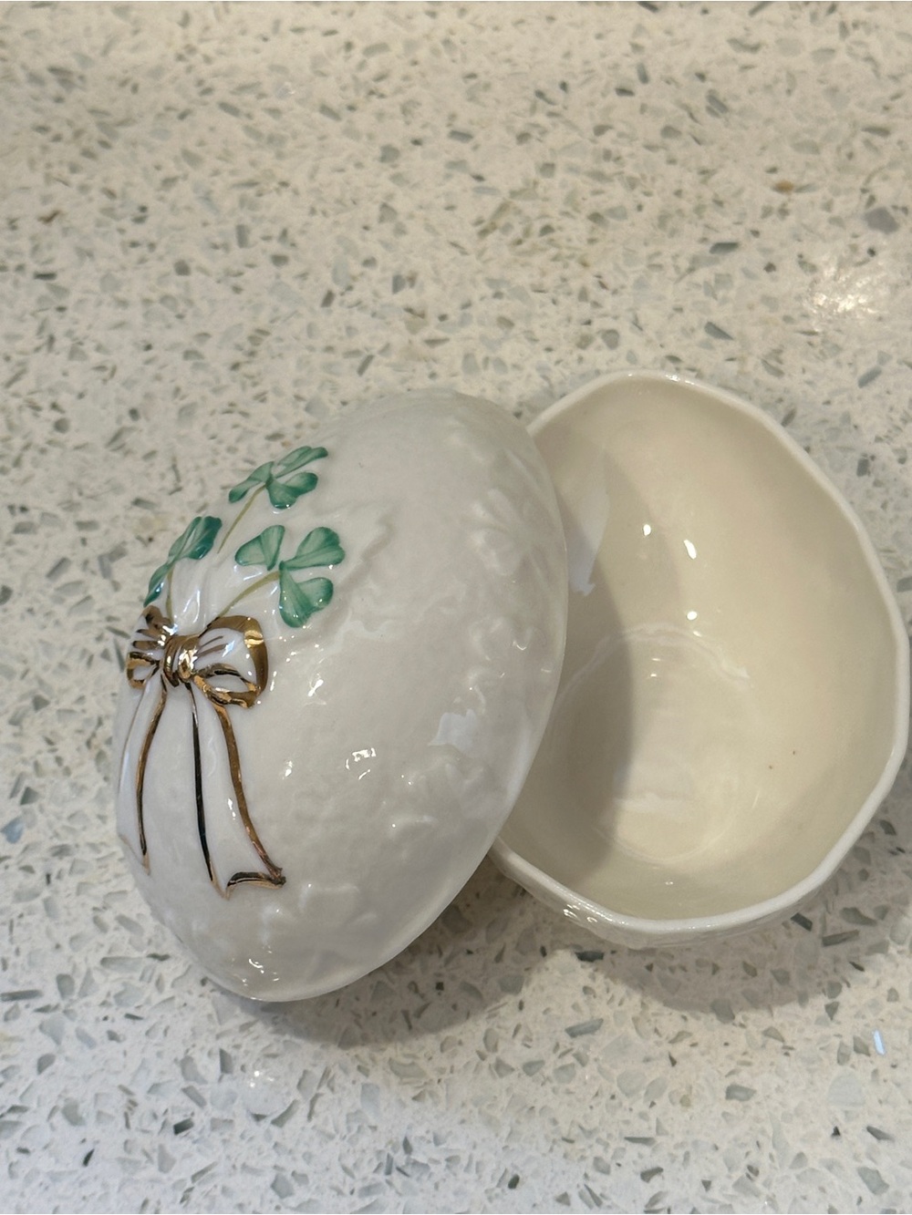 Belleek Ireland Porcelain Trinket Box egg